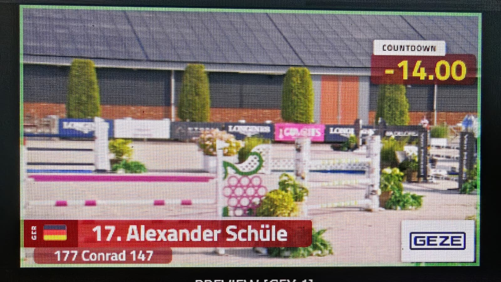Lower Third mit Teilnehmername und Countdown